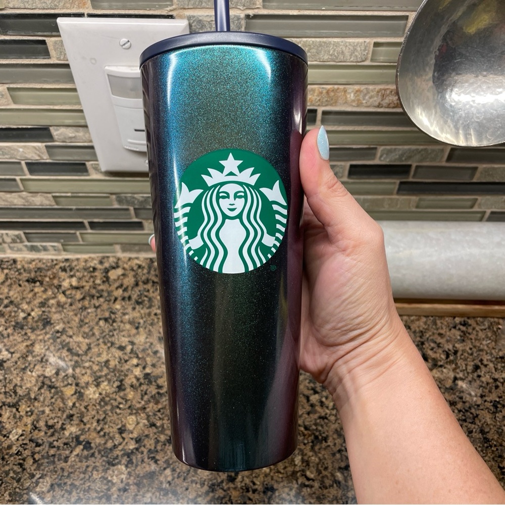 Starbucks Dark Green Glitter Tumbler